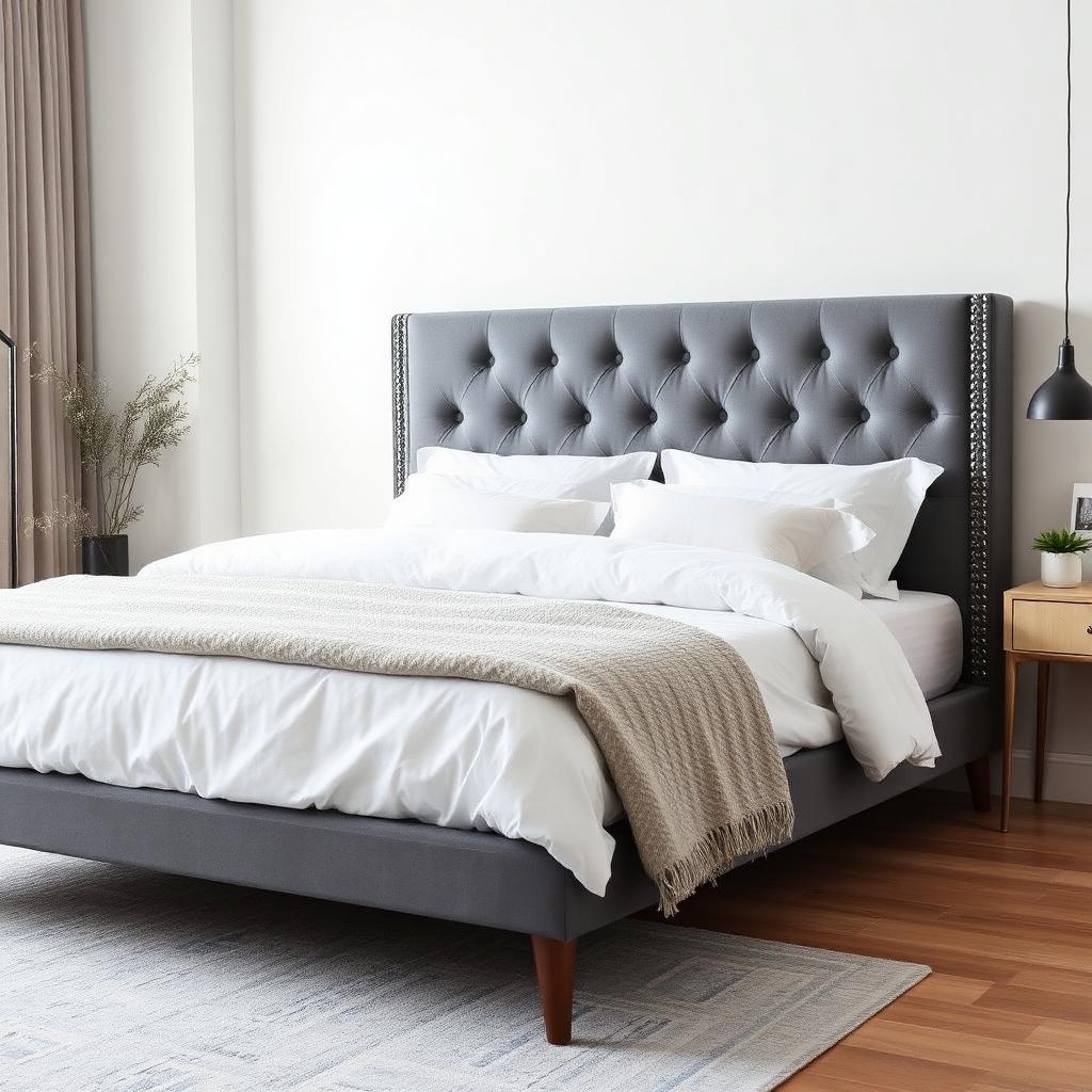 Mason Tufted Velvet Queen Bed