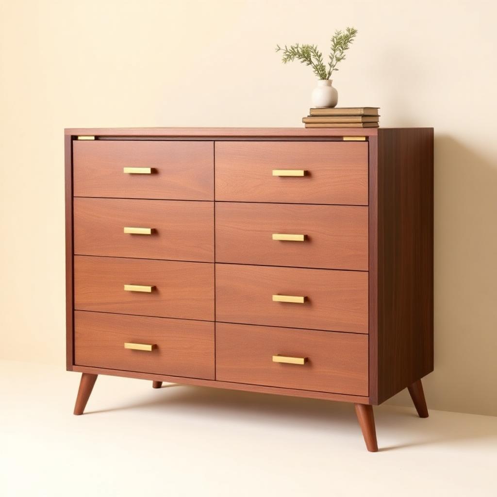 Walnut 6-Drawer Dresser