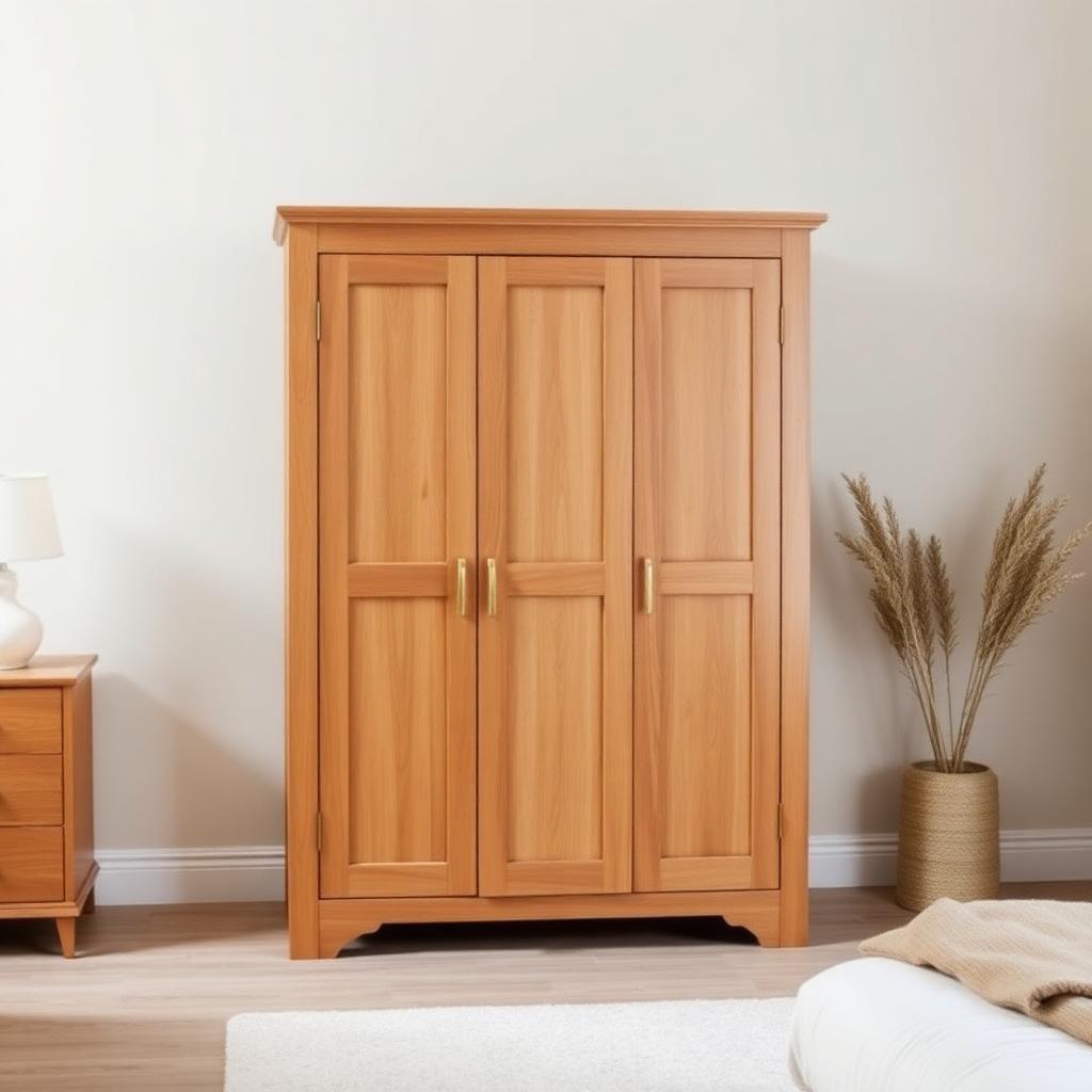 Oak 3-Door Wardrobe